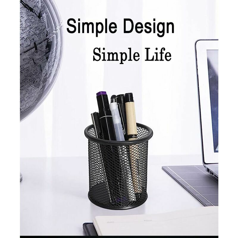 ALBA Support aimanté avec pot à crayons et porte éponge en métal Mesh -  coloris Gris métal