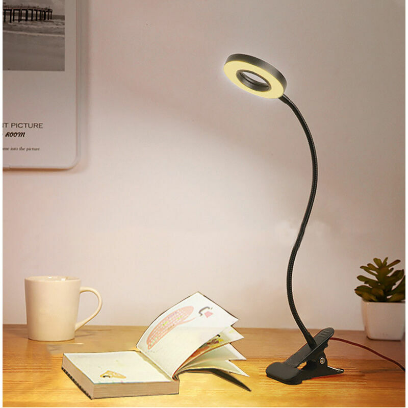 Lampe de lecture de bureau LED rechargeable sans fil 2 alimentée par  batterie 3200 mah, lampe de table flexible pour enfants, contrôle tactile à  intensité variable 3 couleurs 6 luminosité, Bo 