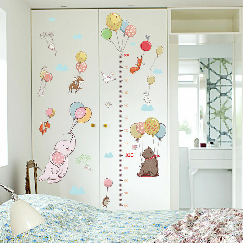 Toise de Hauteur pour Enfants,20cm×200cm Toise Murale Enfant,Règle de  Hauteur en Toile Amovible,Mesure Taille Enfant avec Motif Dessin Animé,pour