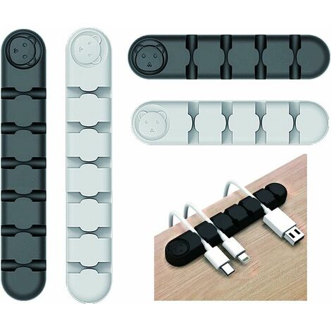 Organisateur de câbles de bureau blanc adhésif 2023 Kit de fixation pour  câbles de table ou surface plane en silicone - Clips adhésifs pour câbles