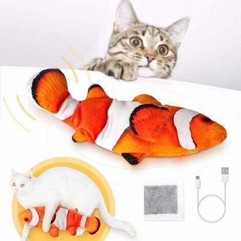 Lot de 5 jouets à herbe à chat pour chats en forme de poisson