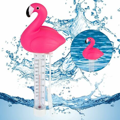 Thermomètre 28 cm Flamant rose Kerlis pour piscine - Extérieur - Étanche -  Rose