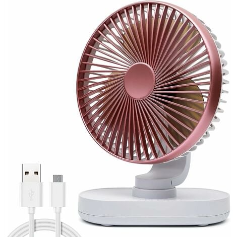 Ventilateur USB rotatif universel, silencieux, avec 4 pales, pour