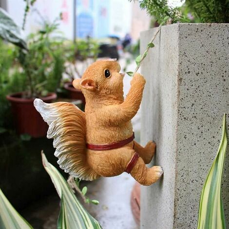 Mignon écureuil Figurine Animal Statue Cadeaux de pendaison de crémaillère  pour jardin Arbre Arrière Décor