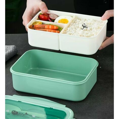 Lunch Box Bento Bambou Beige avec couverts - Gadgets de Cuisine