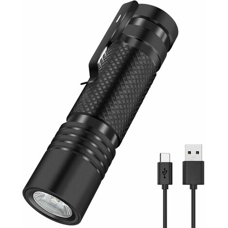 Mini Led Pocket Lampe de poche USB Rechargeable Portable Torche