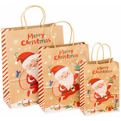 14 pcs Animaux Sac Cadeau Anniversaire Enfant Sachet Cadeau Garcon Sac  Papier Kraft avec Poignée pour Halloween Noël Paques Pochette