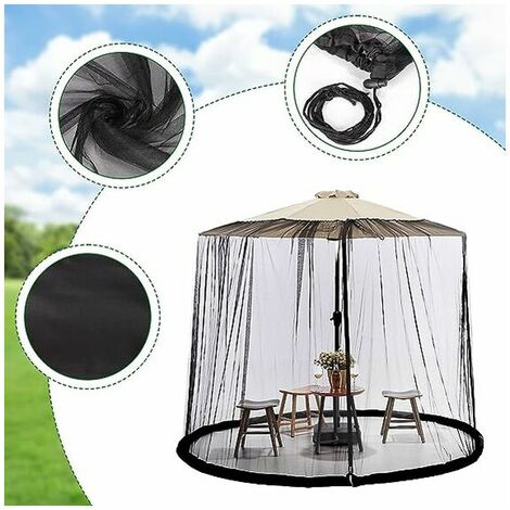 Moustiquaire ronde pour parasol en maille 220 avec lest, Pour l'extérieur