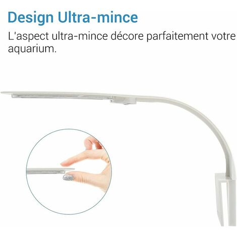 Lampe Led aquarium Eclairage Blanc Puissant Lumière Clip Flexible 10w 24 Led