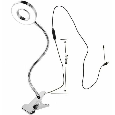 Lampe de Bureau à Pince Flexible à 360°Lampe Lecture de Luminosité Lampe  Bureau Led