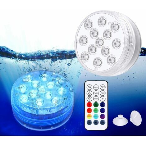 Lumière LED submersible, lampe submersible LED étanche pour spa, lumières  LED sous-marines avec 2 télécommandes pour bases de vase, aquariums, fêtes,  Halloween et décorations pour la maison. 