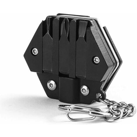 Porte-clé en acier inoxydable - Forme hexagonale - Portable - Outil  multifonction - Taille de poche - Outil de poche