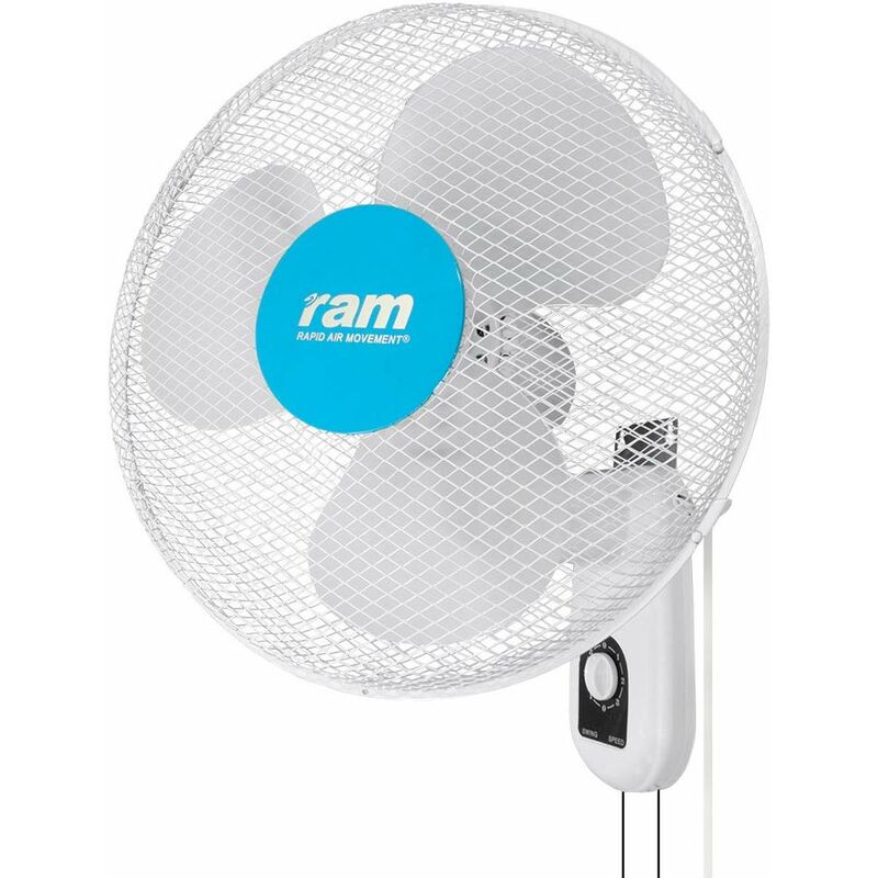 RAM 400mm (16) Oscillating Wall Fan - 3 Speed