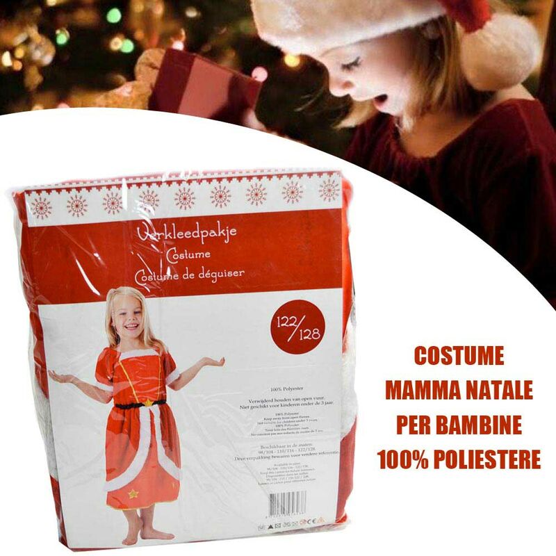 Déguisement robe rouge lumineuse avec chapeau fille Noël : Deguise