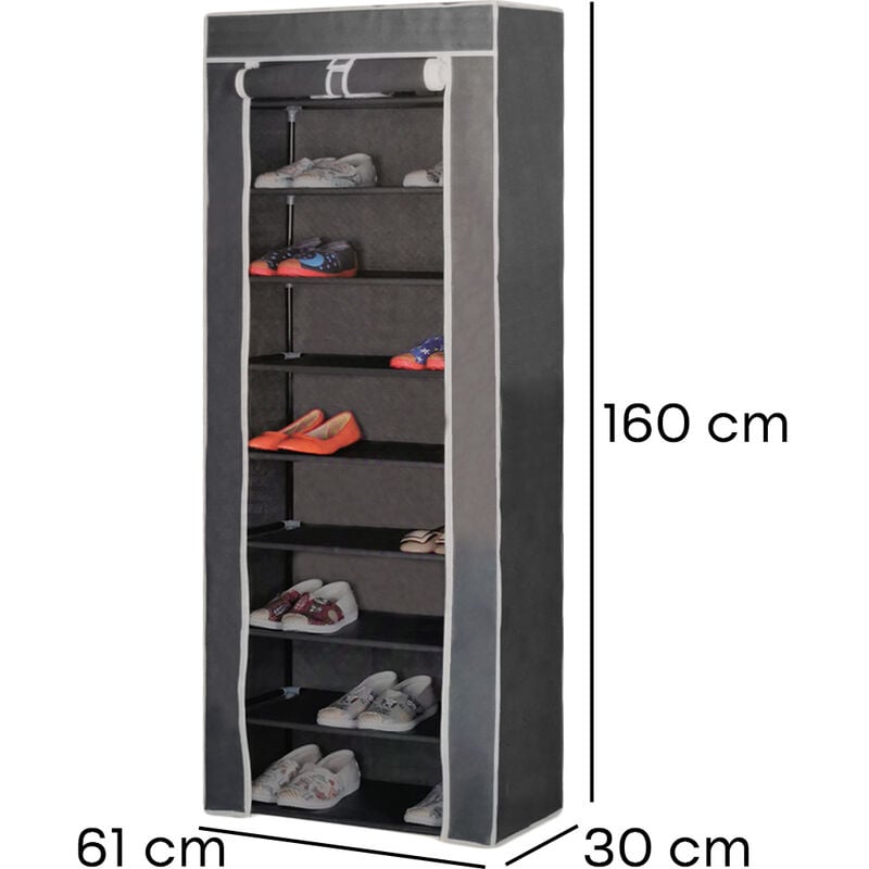 ACAZA Étagère à Chaussures de 3 Niveaux, Porte-Chaussures en Métal pour 15  Paires de Chaussures, 92 x 30 x 54 cm, Noir