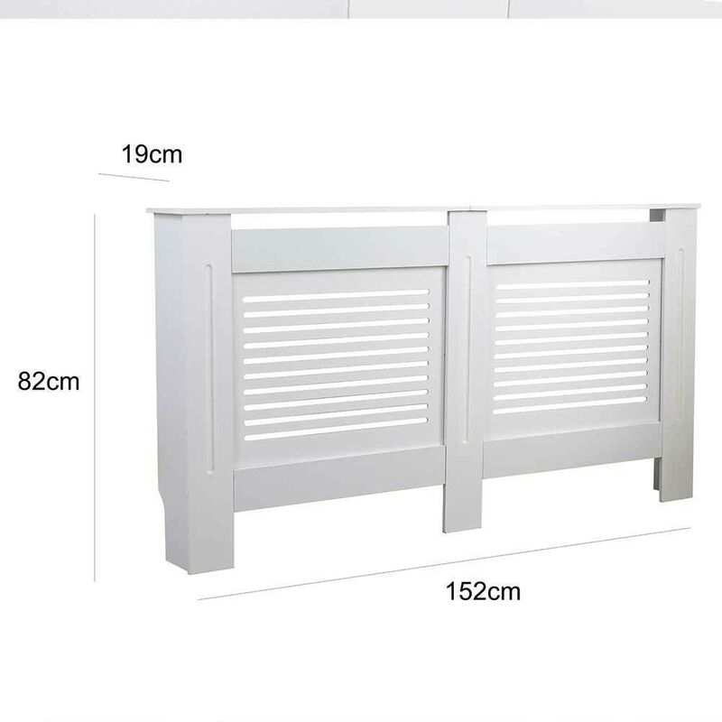 Toboli Cache-radiateur blanc 172x19x82cm Couverture chauffage décorative en  MDF