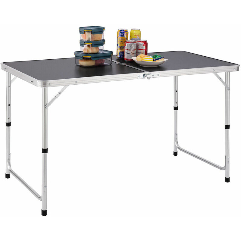 Table pliante de camping barbecue pique-nique L.90 x l.53 x H.65 cm gris