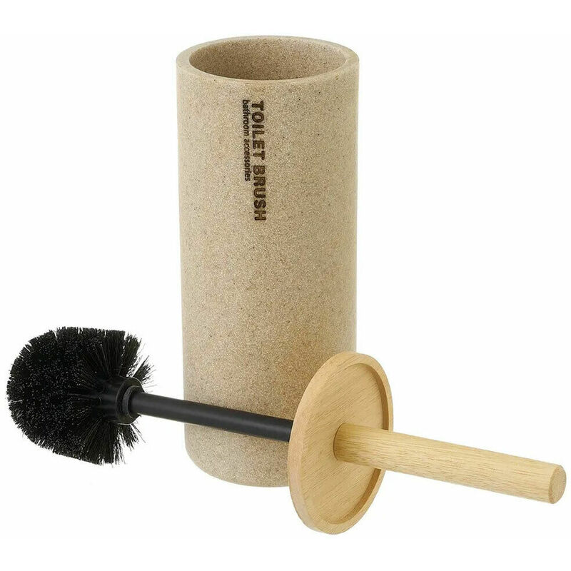 NEW RESIN Brosse WC avec support naturel H 38,5 cm - Ø 10,3 cm