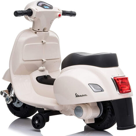 Piaggio Vespa scooter électrique 12V blanc pour enfant avec roulettes