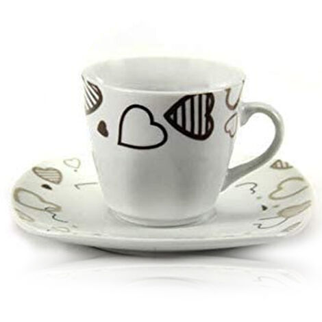 Tasse à Café,Lot De Mug Cafe Coupes en céramique et Soucoupes tasse de café  Set