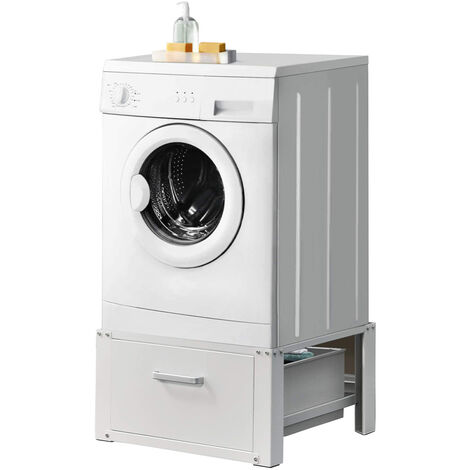 Support de base pour lave-linge et sèche-linge avec tiroir, base en acier  150 kg