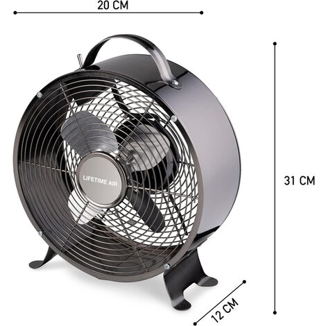 Ventilateur de table 35W Noir 2 vitesses diamètre 20 cm