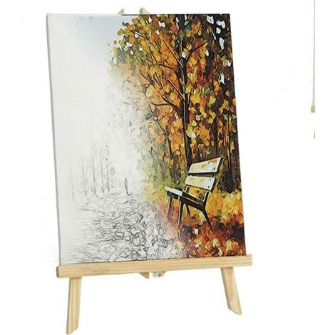 Peinture sur toile 30x23cm avec cadre en bois et support Peintre