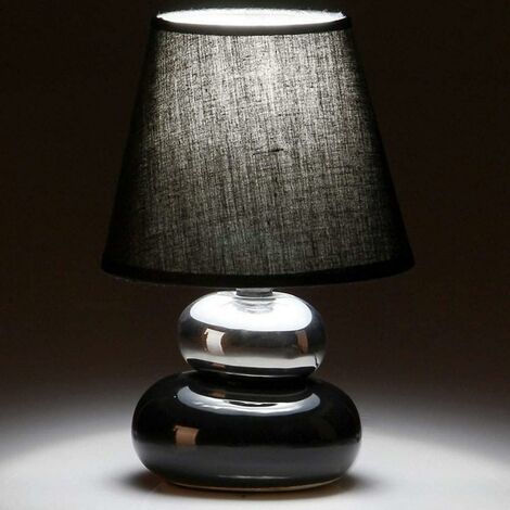 Lampe de table Lampe de table en céramique Tissu noir Design moderne  Abatjour