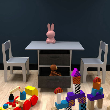 Ensemble table ronde et deux chaises lapin décoration de chambre d