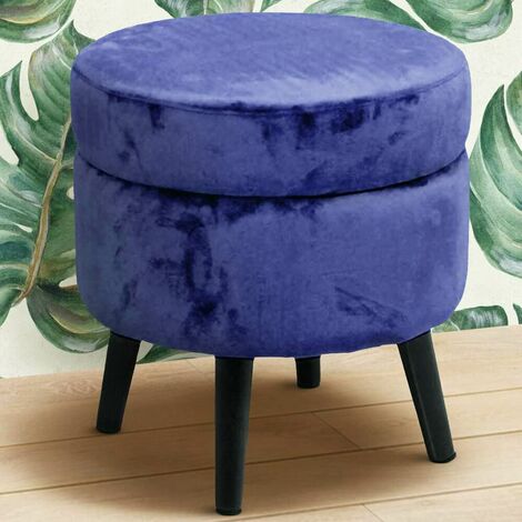 Tabouret rond Blanc Peluche vidaXL | Leroy Merlin