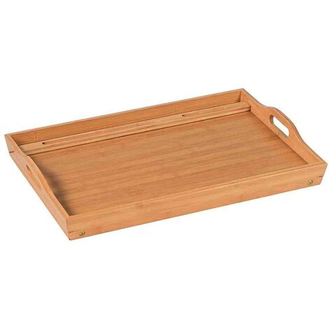 Plateau de lit en bois de bambou petit déjeuner support de tablette pliable  pour smartphone support