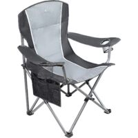 Chaise de camping pliante surdimensionnée 200kg – Cadre en acier – Support lombaire – Poches de rangement – Sac de transport inclus