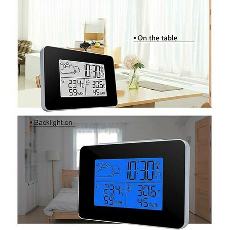 Station météo intelligente sans fil, grand écran LCD numérique, hygromètre  intérieur/extérieur Therye.com, capteur à distance, alarme, horloge,  prévisions météorologiques - AliExpress