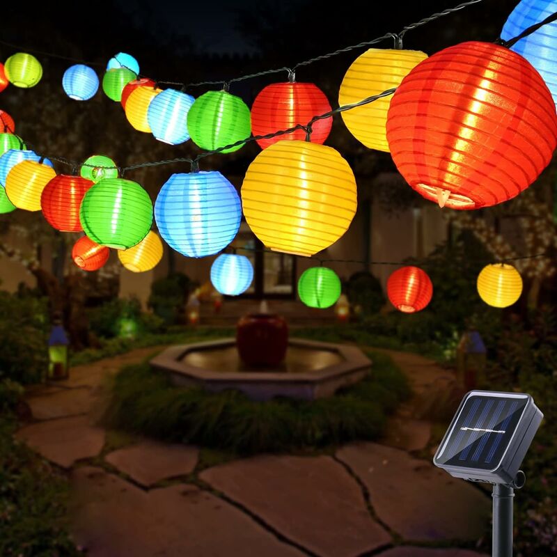10m/20m Lampions Lichterkette Outdoor, Laterne Lichterkette Garten Hängend,  LED Lichterkette Außen Innen, Dekolicht Wasserdicht Weihnachtsdeko