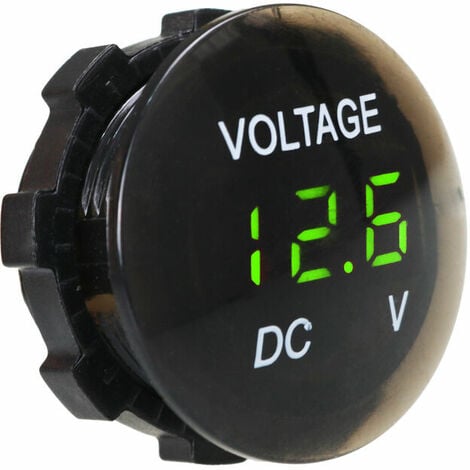 Wasserdichtes Voltmeter, Mini-Digitalanzeige, Spannungsprüfer DC 12 V-24 V,  LED-Tester für Auto, Motorrad, Auto, LKW, Wohnmobil (grün)