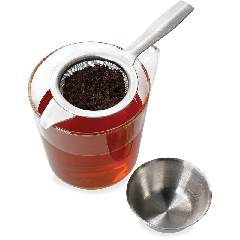 Taza de Te de Ceramica con Tapa Filtro de Malla Inoxidable 0,35 cl (Tea)