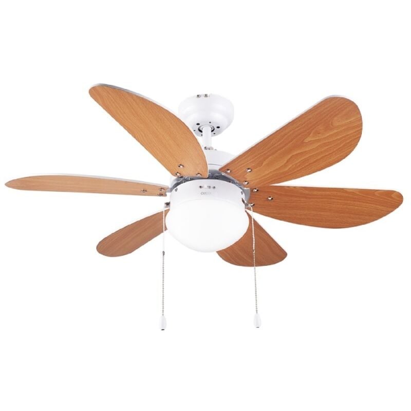Ventilador de techo de 36’’ de 6 aspas reversibles, 50 W, función verano/invierno.