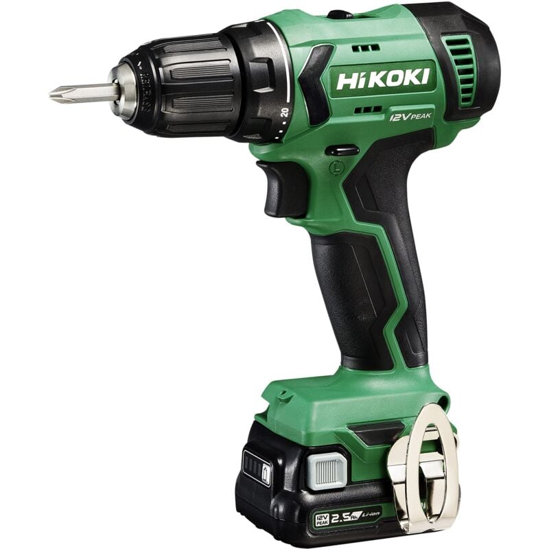 Taladro atornillador a batería de litio Hikoki DS12DA, 12V (10.8V), diseño compacto y potente, ideal para atornillar y perforar con precisión en madera, metal y más