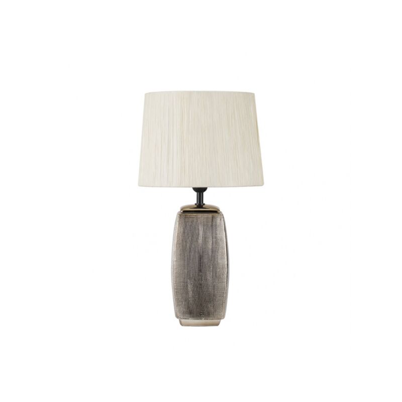 Sobremesa ceramica sucupira 1xe27 bronce dorado c/pant beis 54x30x30cm