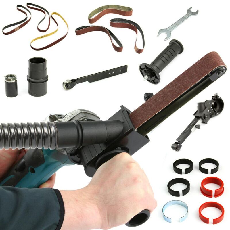 Adaptador De Lijadora De Banda Para Amoladora Angular, Rosca 10mm - Para Pulir Tubos Y Metal