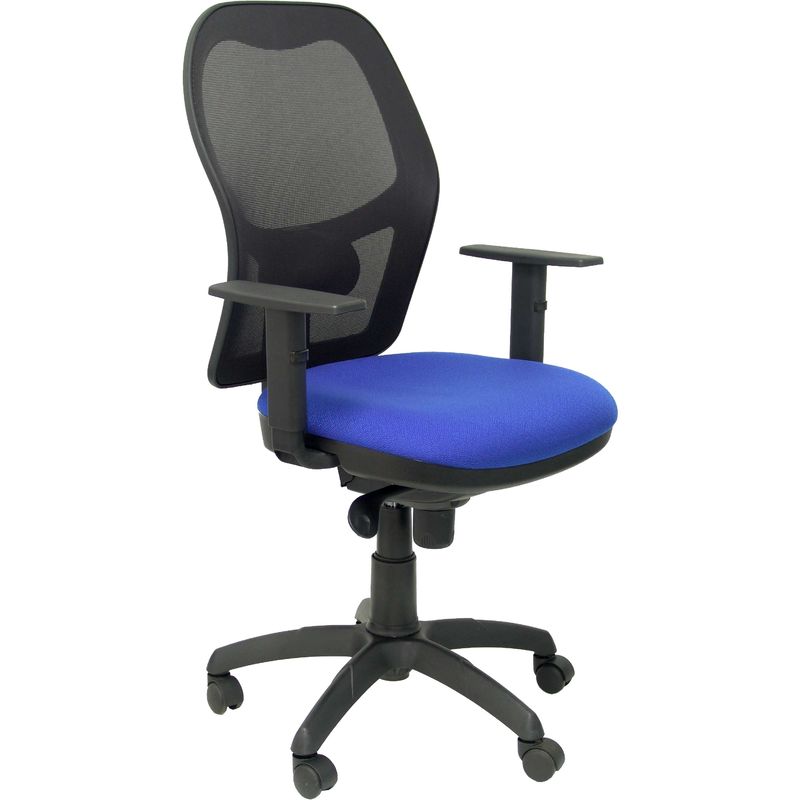 Silla De Oficina piqueras y crespo modelo jorquera tejido bali azul 4 escritorio operativa pyc brazos ajustables malla negra