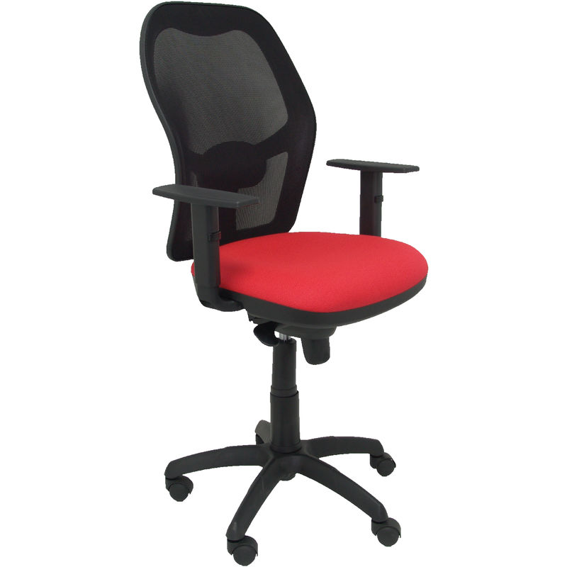 Silla De Oficina jorquera brazos regulables red escritorio operativa pyc rojo ajustables malla piqueras y crespo negra asiento bali