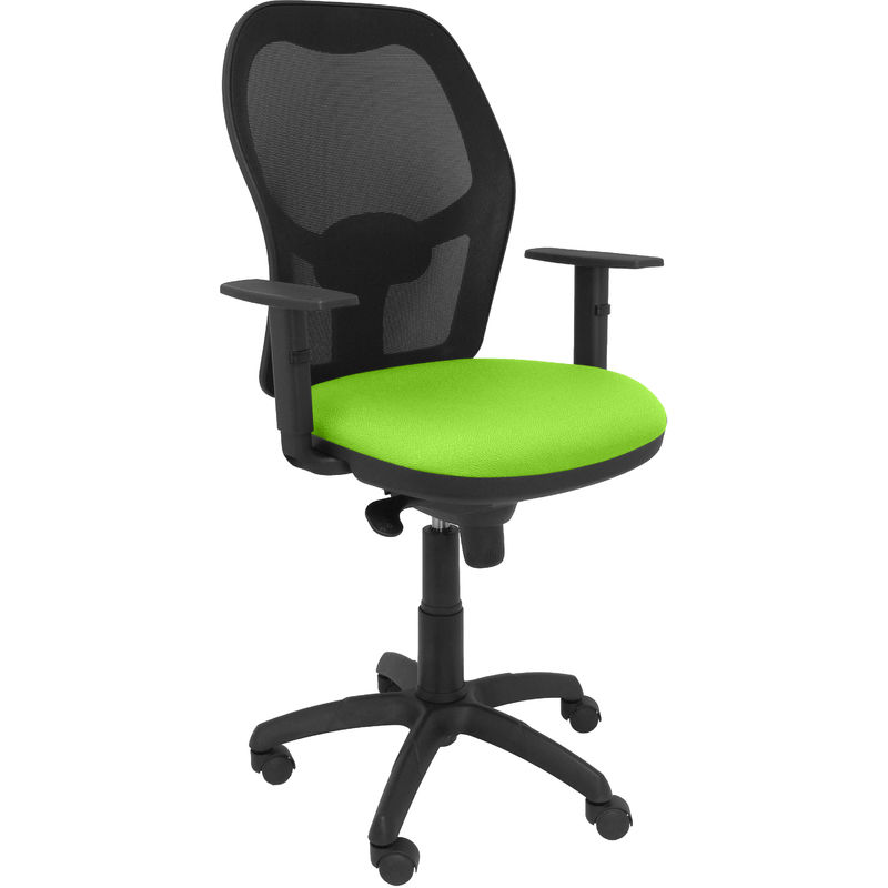 Silla Jorquera malla negro asiento verde pistacho