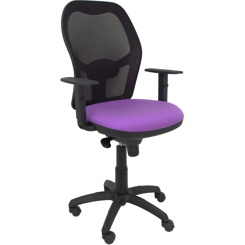 Silla Jorquera malla negra asiento bali lila