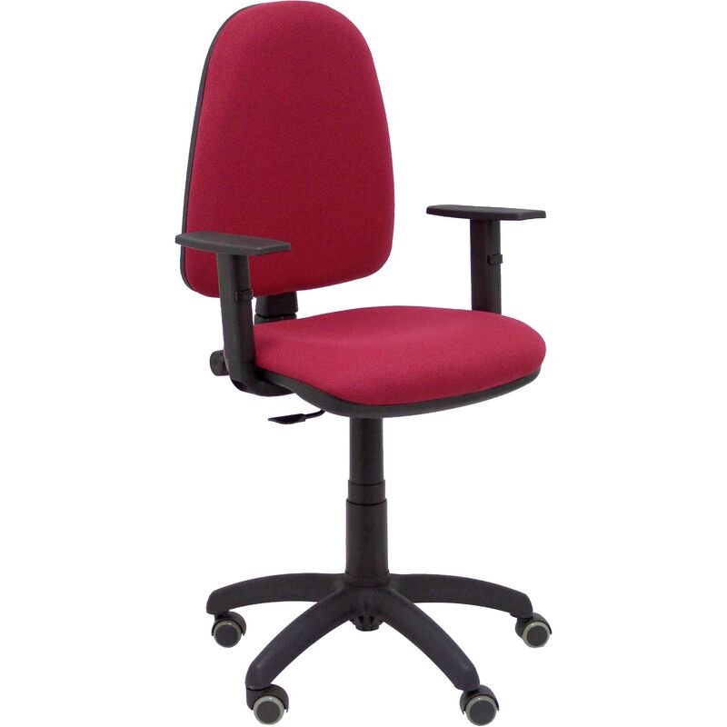 Silla De Escritorio operativa pyc ayna rojo rp con ruedas antiarañazos brazos ajustables tejido piqueras y crespo bali granate regulables oficina tela 115x46x40 cm