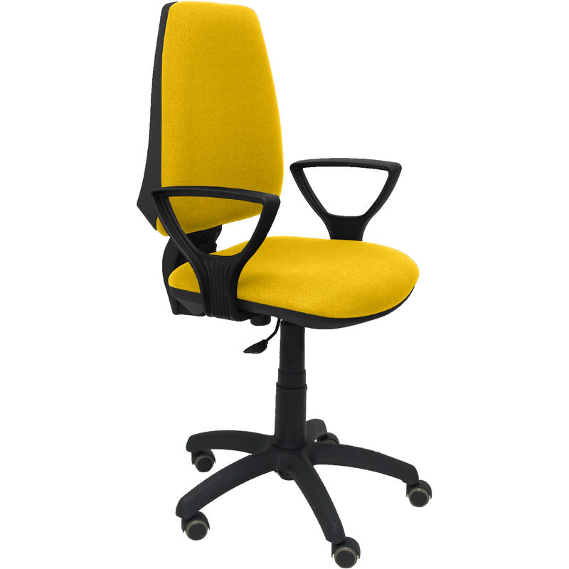 Silla De Escritorio operativa pyc elche cp amarillo bf rp con ruedas antiarañazos brazos fijos tejido piqueras y crespo bali parquet oficina modelo 14cp incluidos tela 109x46x46