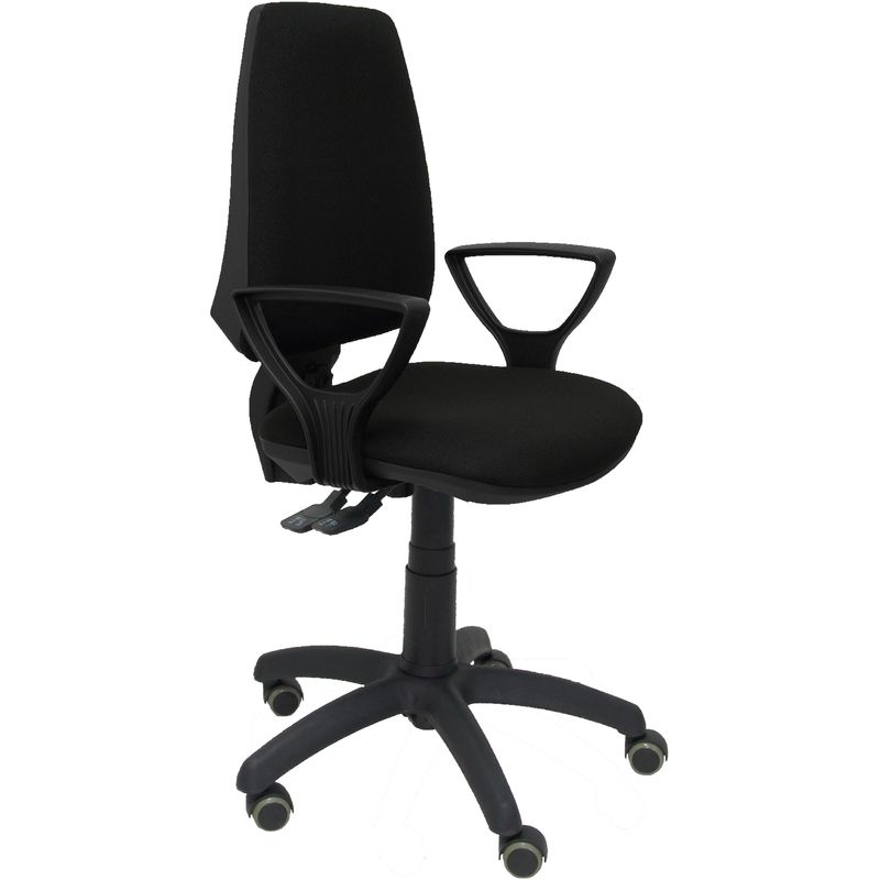 Silla De Escritorio operativa pyc elche negro bf rp con ruedas antiarañazos brazos fijos tejido oficina piqueras y crespo modelo 14s incluidos bali black parquet tela 109x46x46