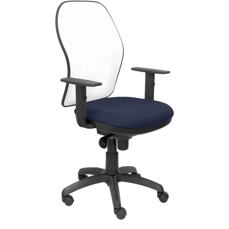 Silla Jorquera malla blanca asiento bali azul marino