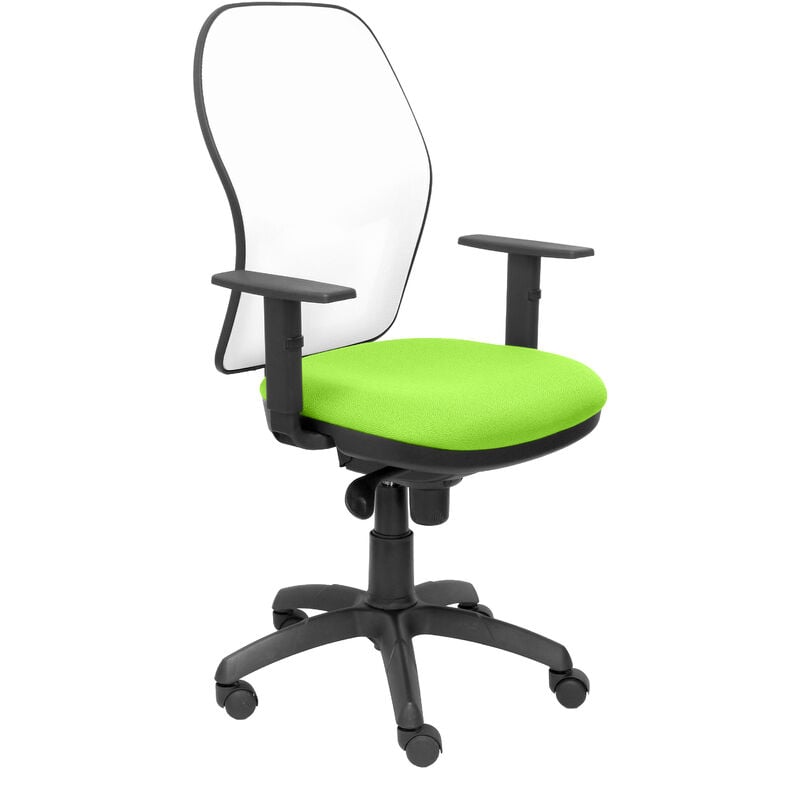 Silla Jorquera malla blanca asiento bali verde pistacho