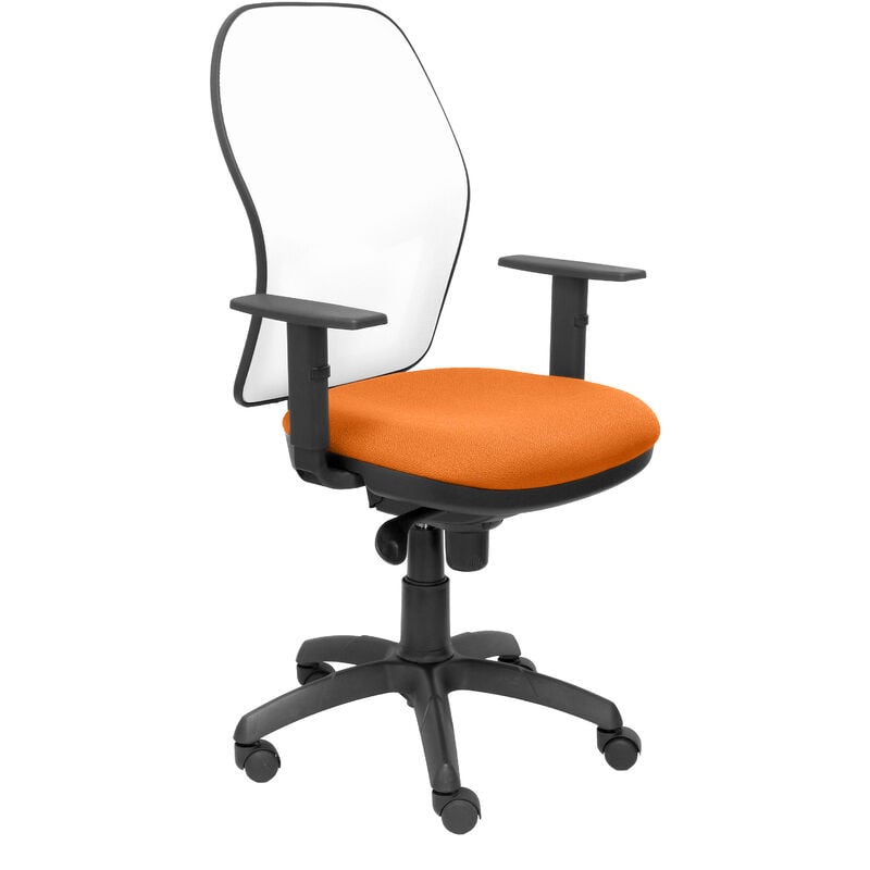 Silla De Oficina piqueras y crespo modelo jorquera tejido bali naranja 2 escritorio operativa pyc brazos ajustables malla blanca